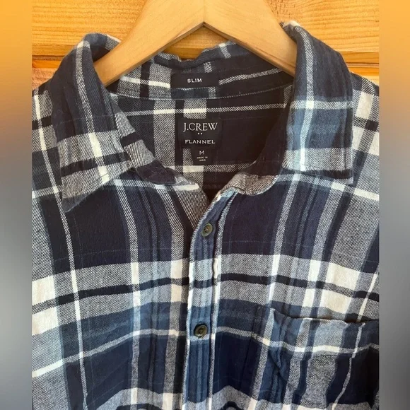 J.CREW MEN'S Slim Fit Plaid Flannel Shirt M - Picture 5 of 6